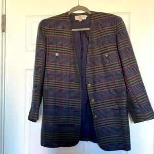 Vintage wool plaid blazer